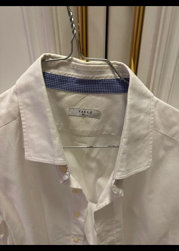 Vakko Düğmeli Beyaz Keten Erkek Gömlek - Görsel 2