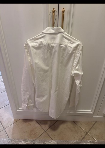 Vakko Düğmeli Beyaz Keten Erkek Gömlek - Görsel 3