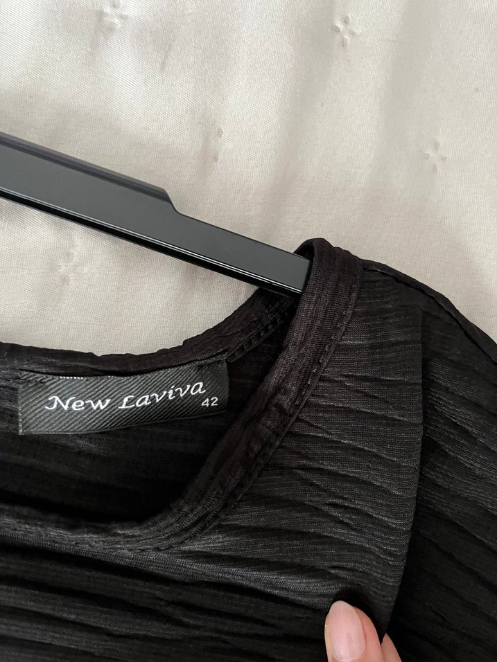 Siyah Piliseli Uzun  Kadın Elbise - Görsel 2