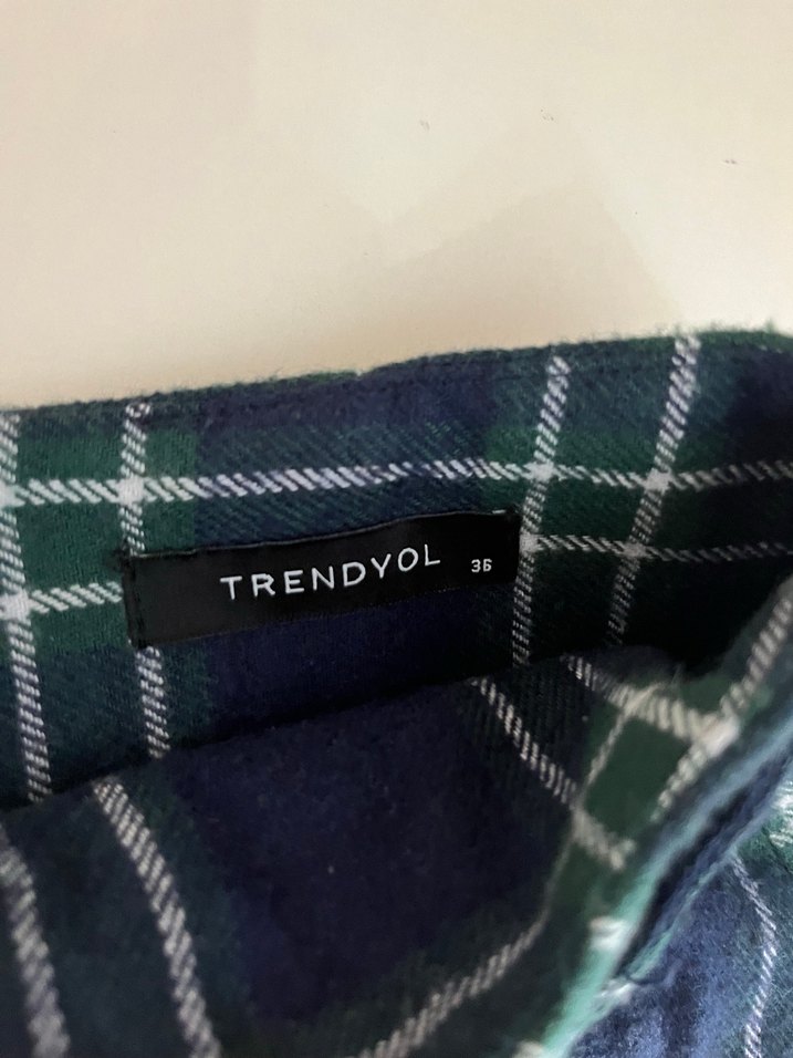 Yeşil Ekose kadın etek- Trendyol - Görsel 2