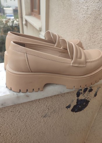 Bej Platform Topuk Kadın Loafer - Görsel 3