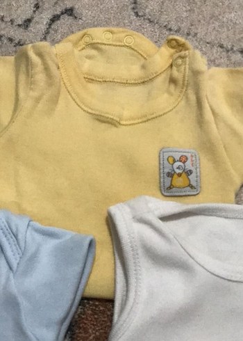 Mavi Kısa Kollu Pamuklu Bebek Body - Görsel 6