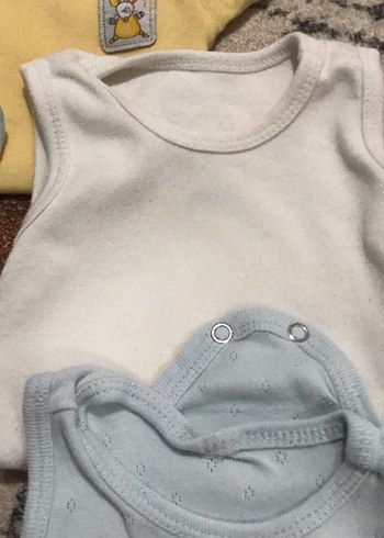 Mavi Kısa Kollu Pamuklu Bebek Body - Görsel 4