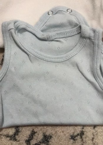 Mavi Kısa Kollu Pamuklu Bebek Body - Görsel 3