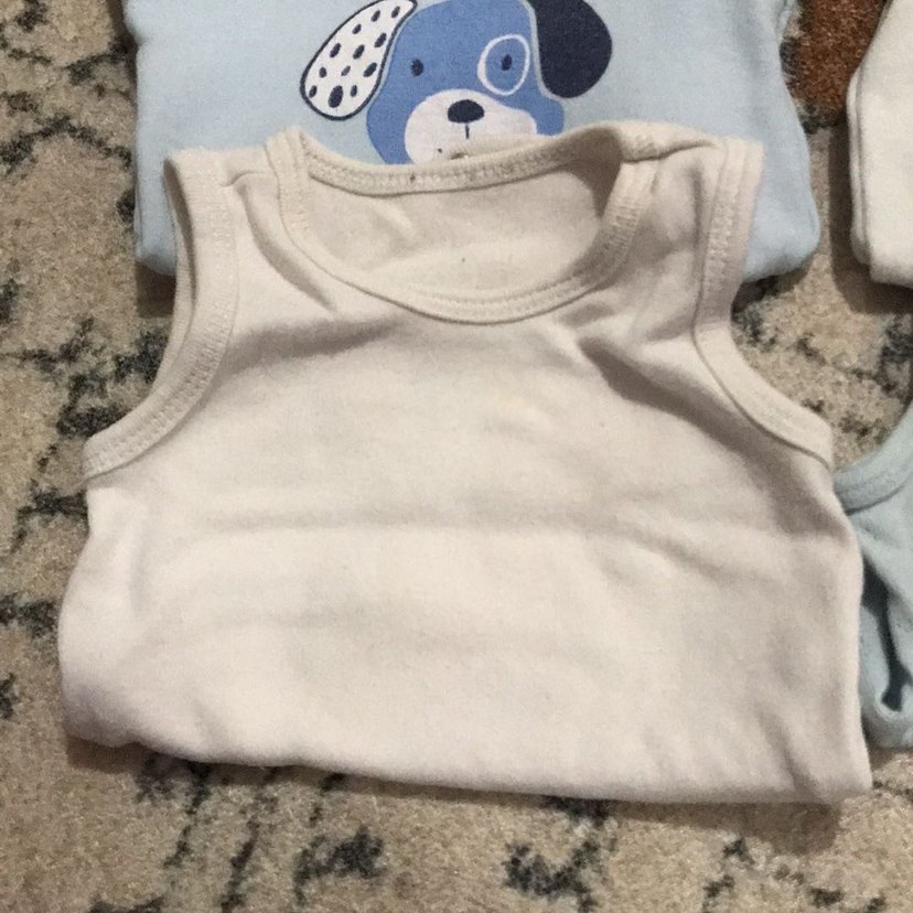 Mavi Kısa Kollu Pamuklu Bebek Body - Görsel 2