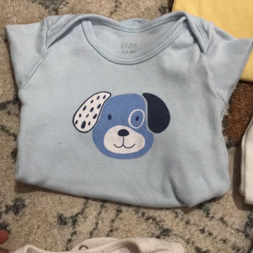 Mavi Kısa Kollu Pamuklu Bebek Body - Görsel 5