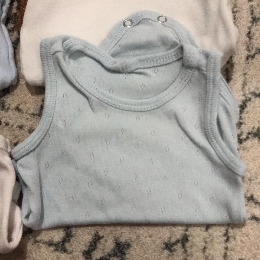 Mavi Kısa Kollu Pamuklu Bebek Body - Görsel 3