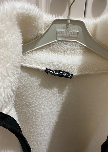 Fermuarlı Beyaz Kadın Polar Ceket - Görsel 5