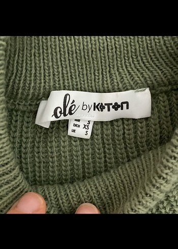 Yeşil Gri Çizgili Kadın Triko Kazak - Görsel 2