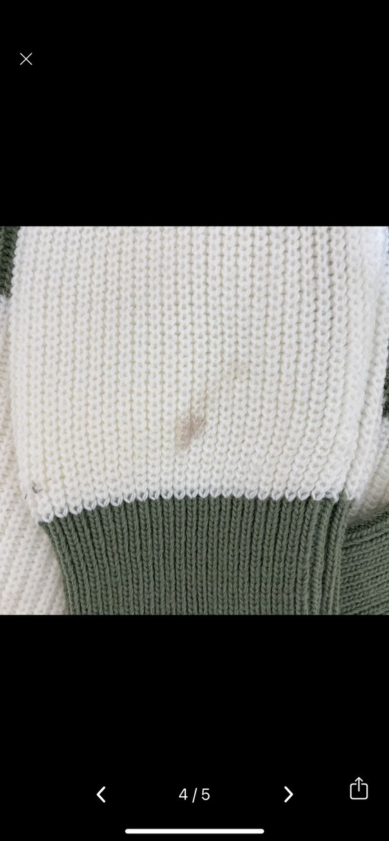 Yeşil Gri Çizgili Kadın Triko Kazak - Görsel 3