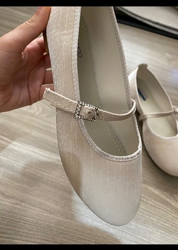 Saten bej renk babet - Görsel 3