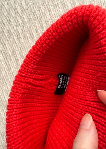 Kırmızı Kadın Yün Örgü Bere - Görsel 3