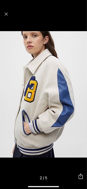 Pull and Bear Logolu kolej ceket