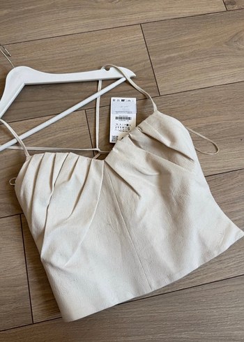 Bej Keten Mini Büstiyer