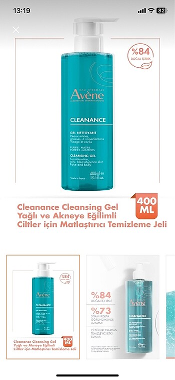 Avene yüz yıkama