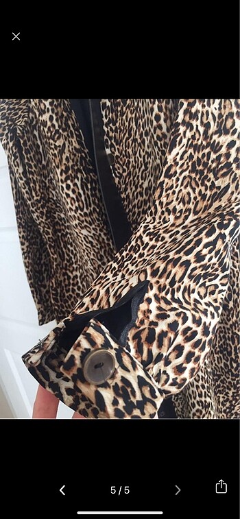 42 Beden Leoparlı Elbise