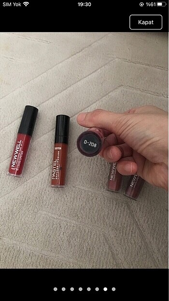Beden çeşitli Renk Pastel mat likit ruj