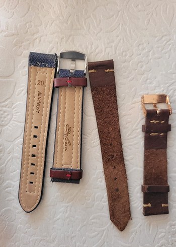 2 adet kahverengi Vintage Erkek Saat Kordonu sifir urunler - Görsel 2