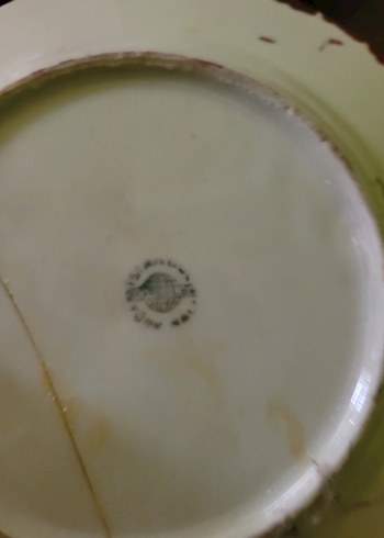 Bordo İşlemeli Parlak Tabak 1950 ler damgali - Görsel 5