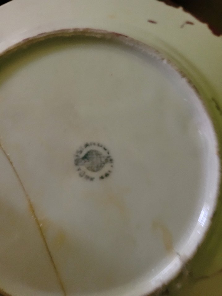 Bordo İşlemeli Parlak Tabak 1950 ler damgali - Görsel 5