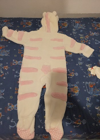 Beyaz Pembe Peluş Kedi tulum nokta.hata.yok - Görsel 3