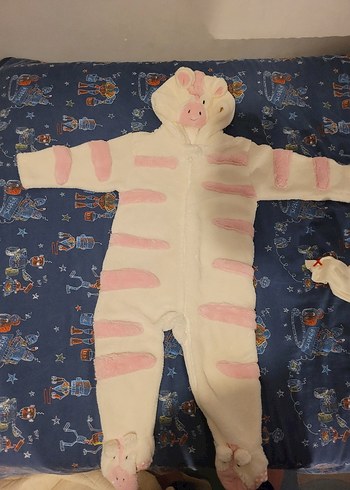 Beyaz Pembe Peluş Kedi tulum nokta.hata.yok - Görsel 2