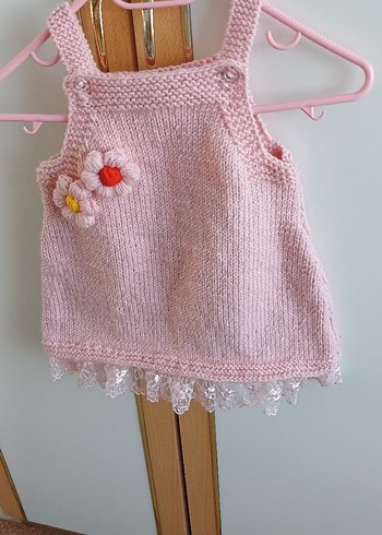 Pembe Örgü Kız Çocuk Süveter - Görsel 2