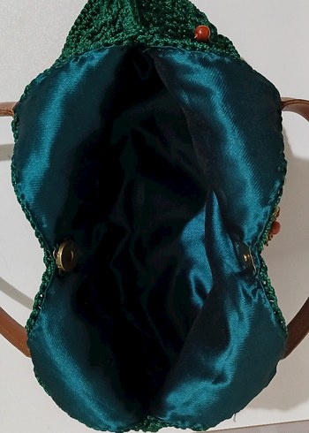 El Örgüsü Koyu Yeşil Bohem Kadın Çanta - Görsel 2