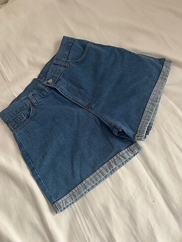 Duble Paça Denim Şort