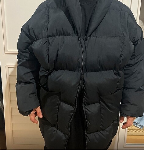m Beden siyah Renk Şişme mont