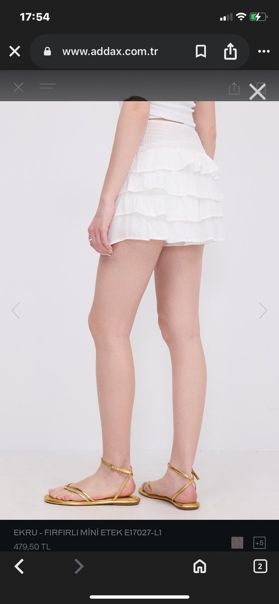 Kadın Beyaz Fırfırlı Mini Etek - Görsel 2