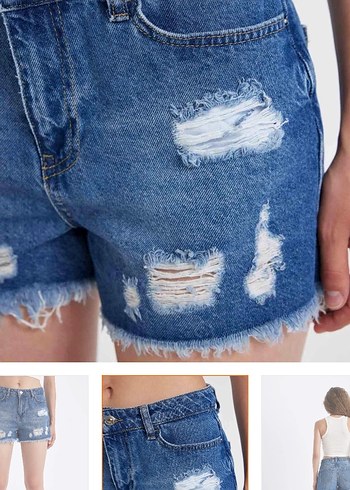 Kadın Mini Denim Şort - Görsel 2