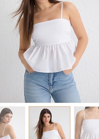 Beyaz Askılı Kadın Bluz - Görsel 2