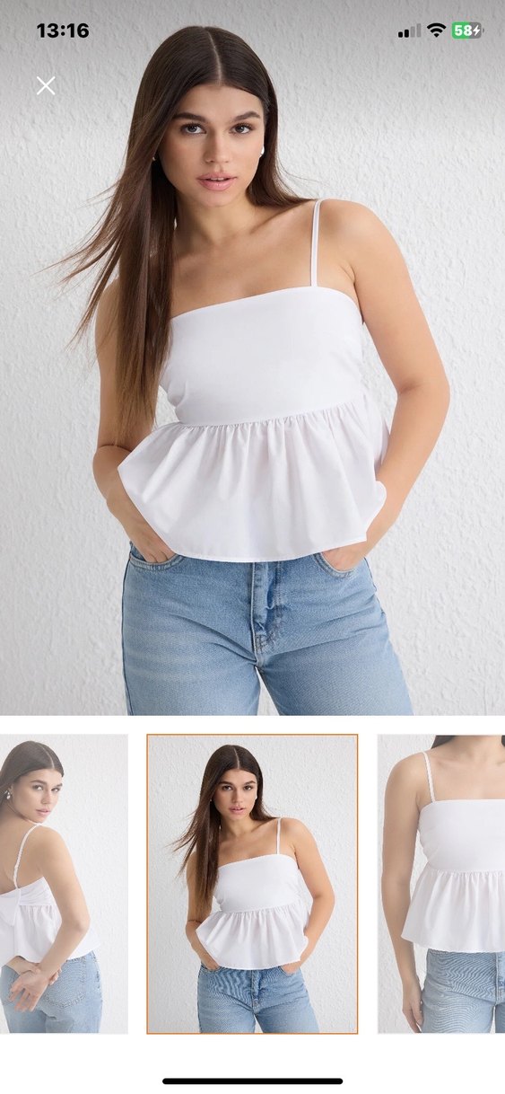 Beyaz Askılı Kadın Bluz - Görsel 2