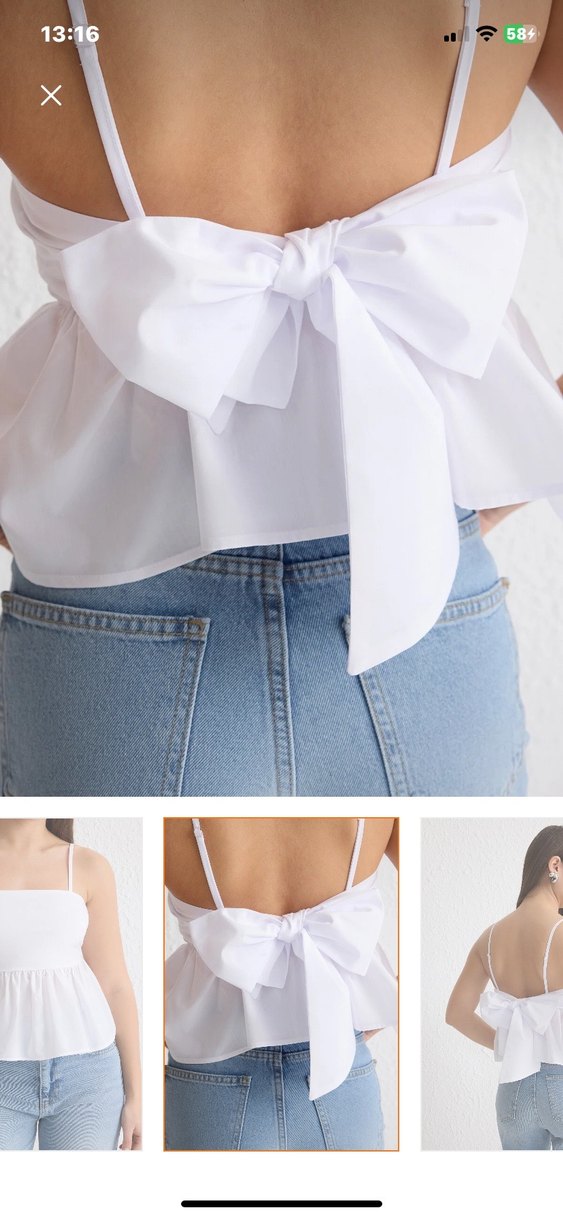 Beyaz Askılı Kadın Bluz - Görsel 3