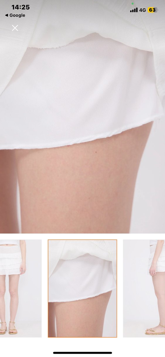 Kadın Beyaz Mini Etek Fırfırlı (şortlu) - Görsel 3
