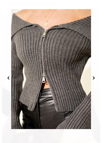 Gri madonna Yaka Triko Kadın hırka - Görsel 3