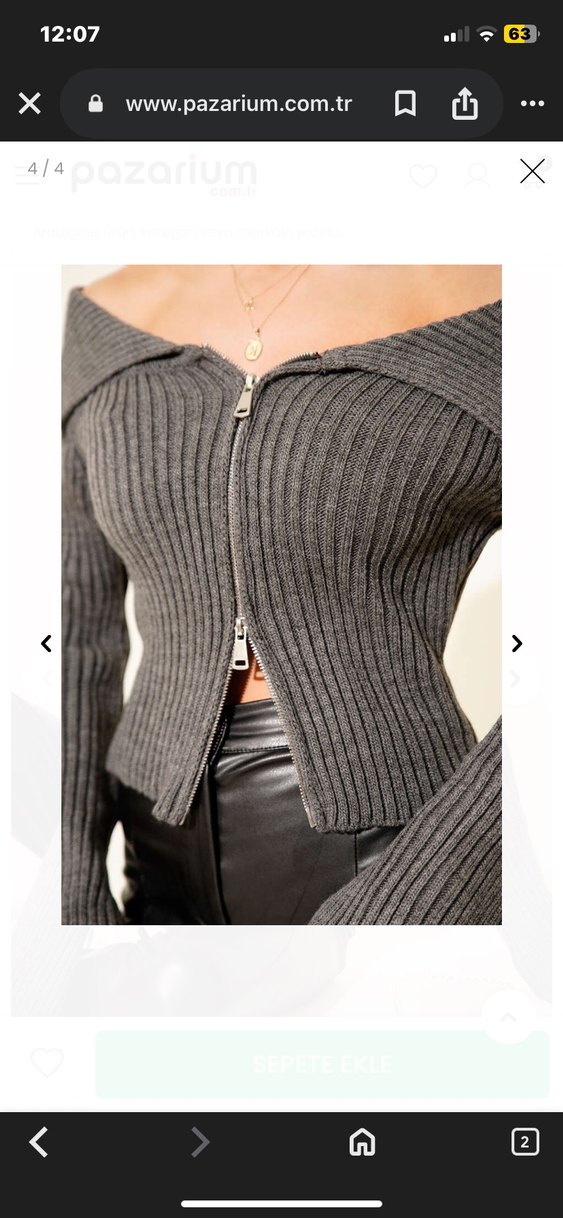 Gri madonna Yaka Triko Kadın hırka - Görsel 3