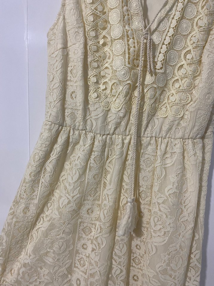 Dantel Detaylı Kısa Bohem Elbise - Görsel 2