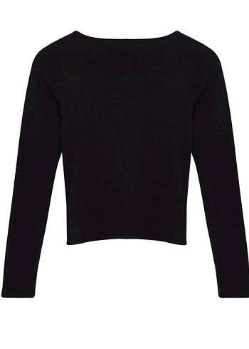 Düğmeli Siyah Uzun Kollu Kadın Bluz - Görsel 7