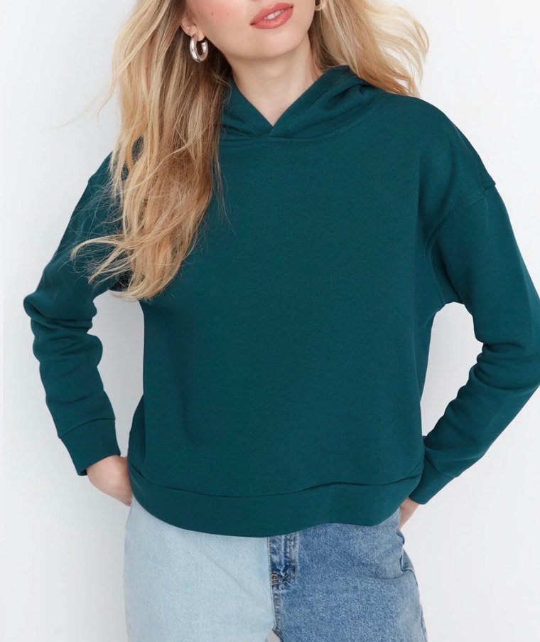 Kadın Kapüşonlu Uzun Kollu Sweatshirt - Görsel 5