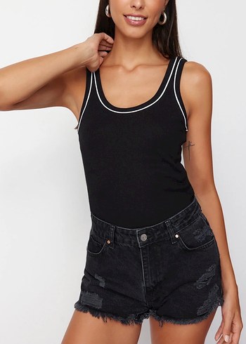 Siyah Kolsuz Basic Atlet - Görsel 4