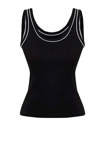 Siyah Kolsuz Basic Atlet - Görsel 2