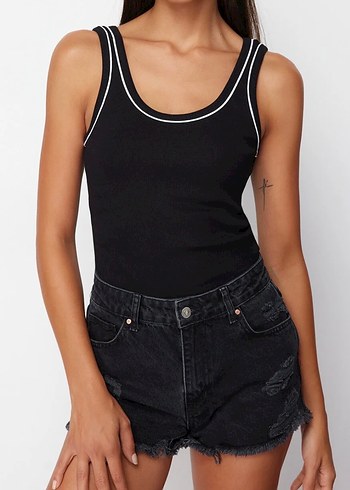 Siyah Kolsuz Basic Atlet - Görsel 6