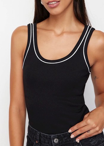 Siyah Kolsuz Basic Atlet - Görsel 5