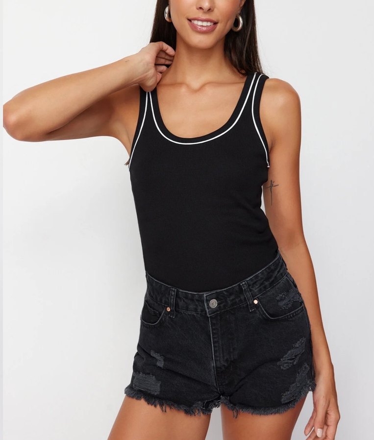 Siyah Kolsuz Basic Atlet - Görsel 4