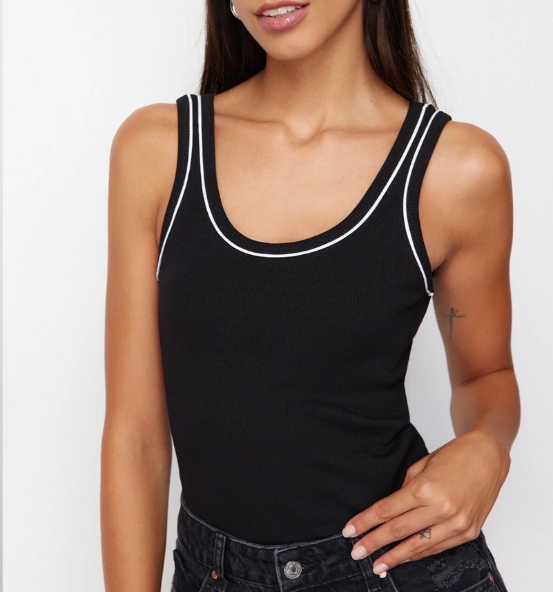 Siyah Kolsuz Basic Atlet - Görsel 5