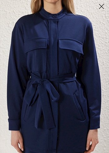 Kadın Lacivert Kemerli Uzun Takım - Görsel 7