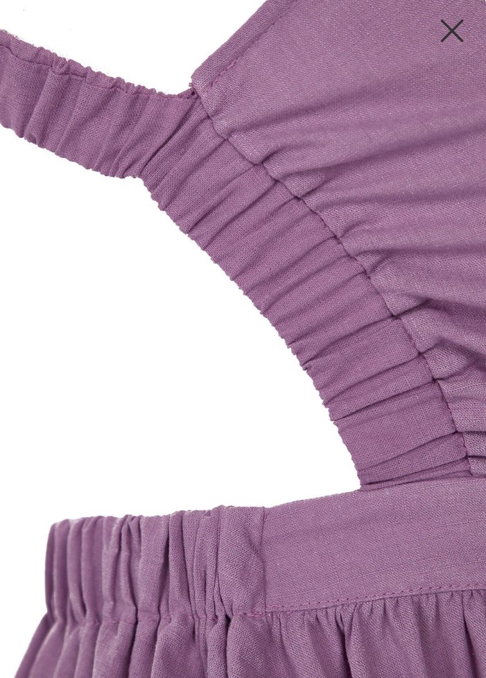 Mor Uzun Askılı Drapeli Kadın Elbise - Görsel 3