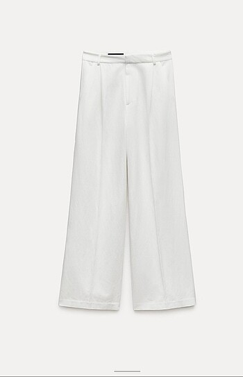 Zara pileli dökümlü keten pantolon
